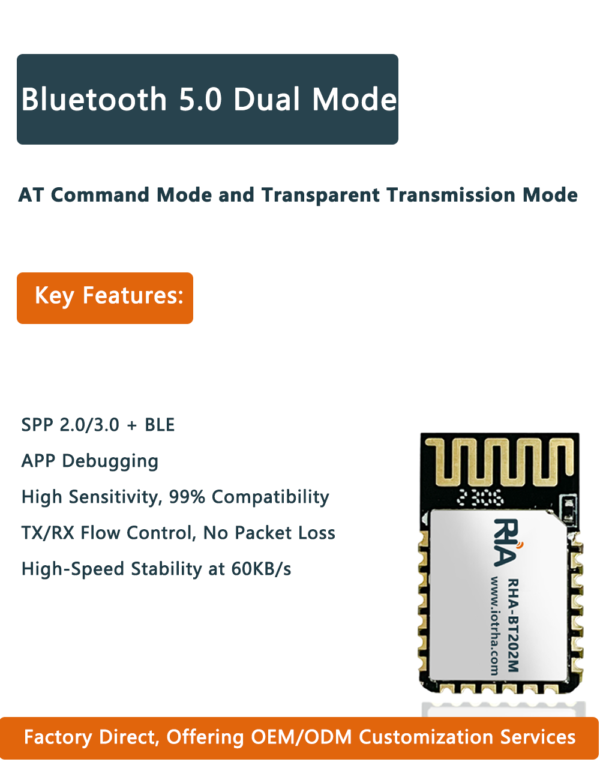 bluetooth 5.2 dual mode high speed multi connection master slave integrated, compatible with hc05 hc06