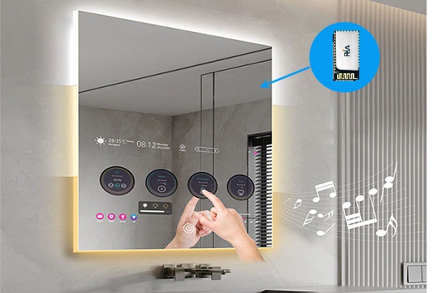 bluetooth dual mode module solution for bathroom smart makeup mirror