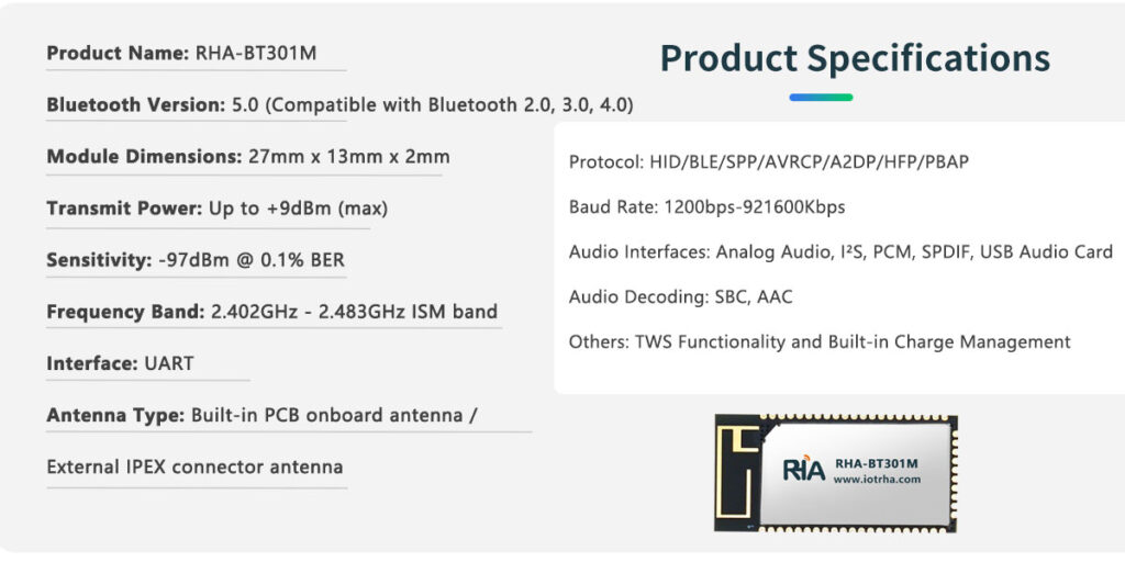 spp bluetooth audio module, bluetooth 5.0 analog audio receiver, dual mode uart transparent transmission