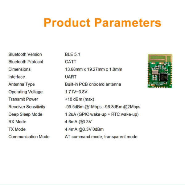 small size ble 5.1 bluetooth module low power consumption for health and medical devices