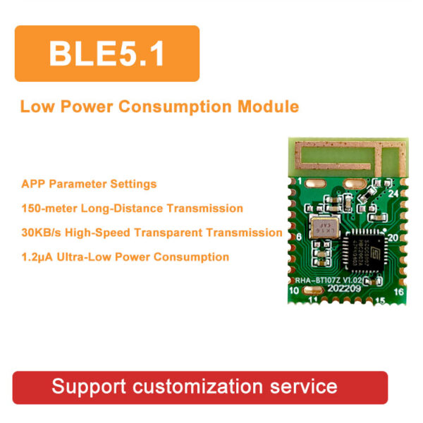 small size ble 5.1 bluetooth module low power consumption for health and medical devices