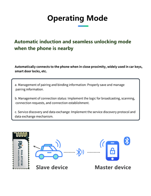 bluetooth 5.1 ble hid automatic sensing module with long range wireless connectivity for car keys and smart devices