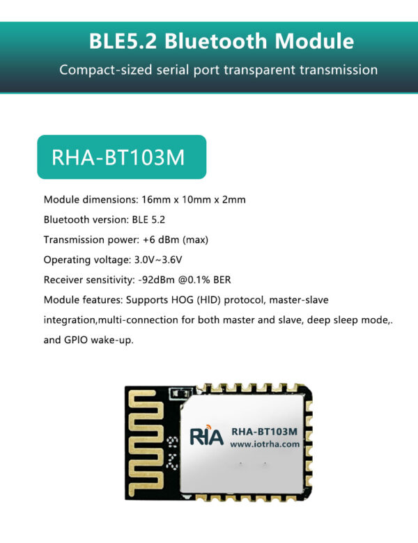 small size ble 5.2 low power serial port transparent transmission bluetooth module