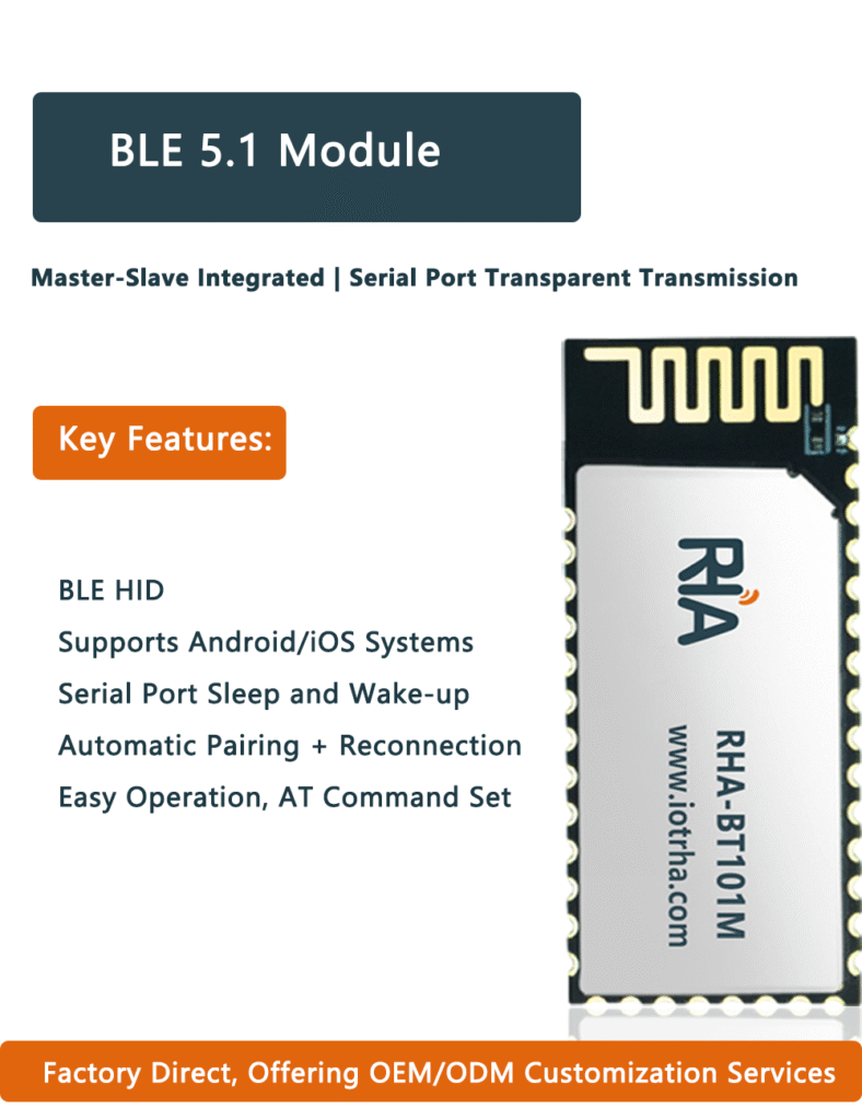 bluetooth 5.1 ble hid automatic sensing module with long range wireless connectivity for robotic vacuums